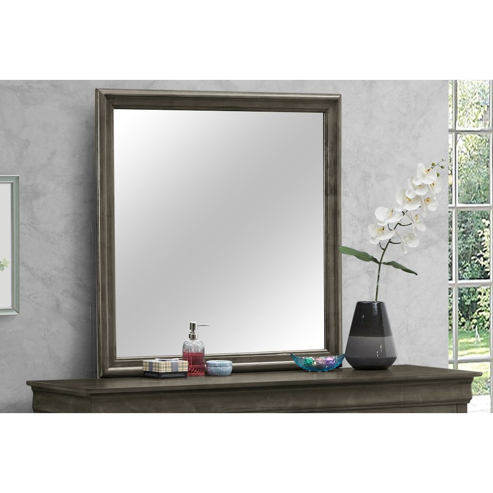 Glory Furniture Louis Phillipe Mirror in Gray Color. Picture 13