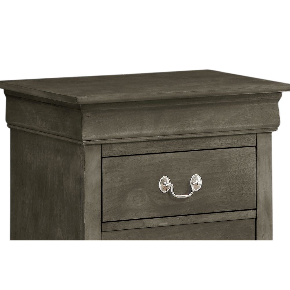 Glory Furniture Louis Phillipe Night Stand in Gray Color. Picture 5