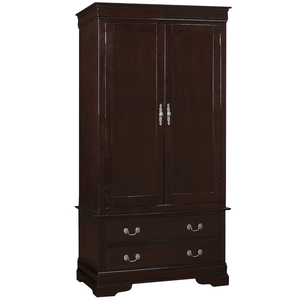 Glory Furniture Louis Phillipe Armoire in Cappuccino Color. Picture 1