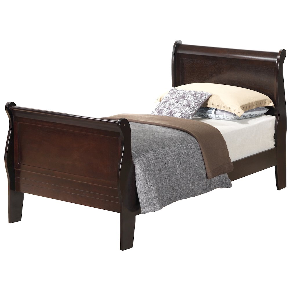 Glory Furniture Louis Phillipe Twin Bed in Cappuccino Color. Picture 1