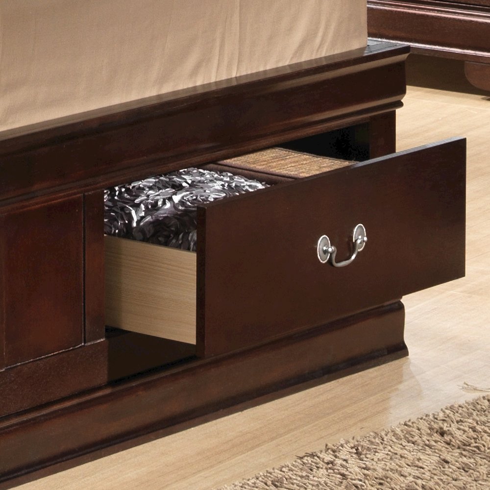 Glory Furniture Louis Phillipe Queen Storage Bed in Cappuccino Color. Picture 2