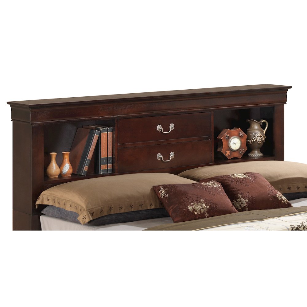 Glory Furniture Louis Phillipe Queen Storage Bed in Cappuccino Color. Picture 3