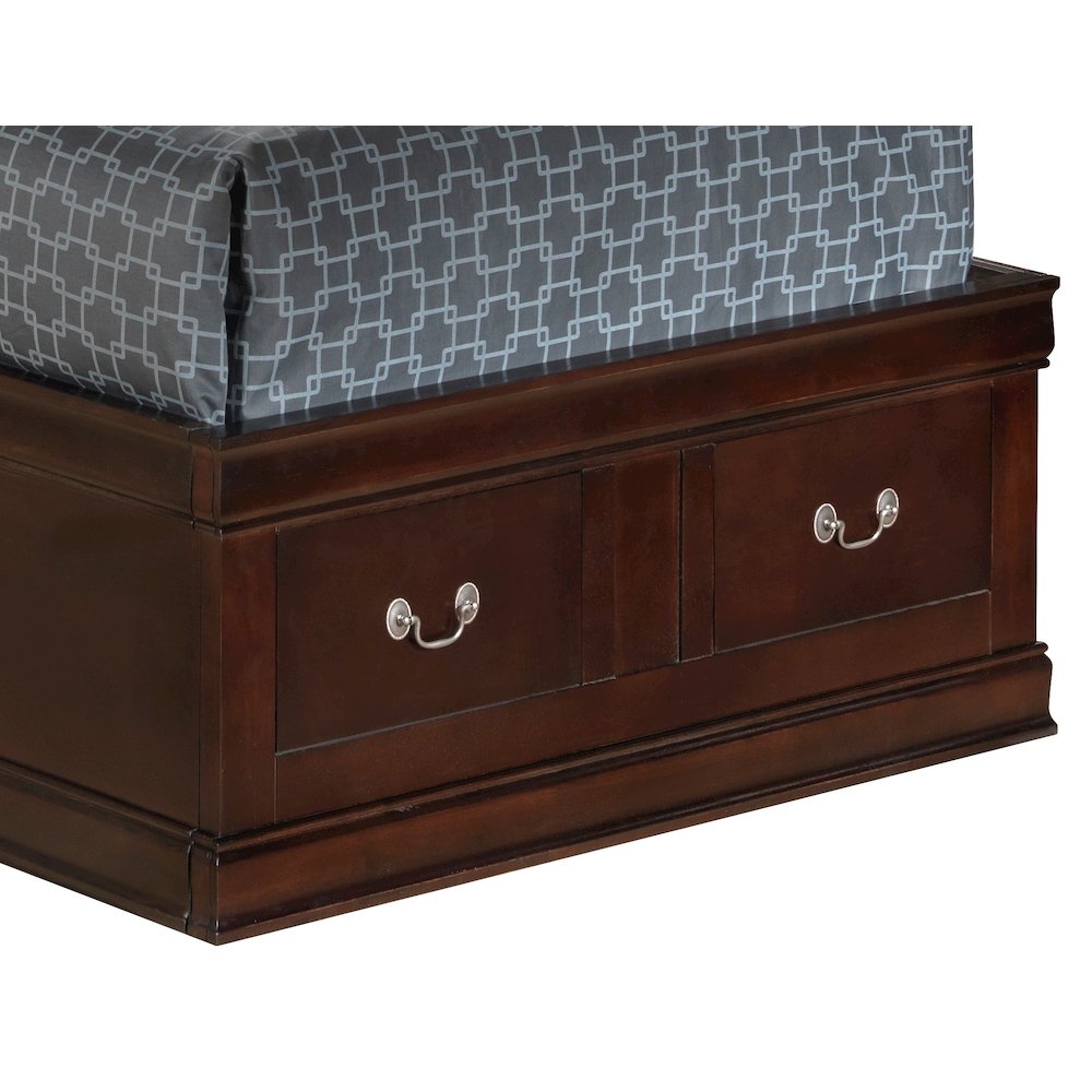 Glory Furniture Louis Phillipe Twin Storage Bed in Cappuccino Color. Picture 4