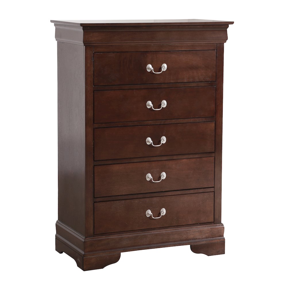 Glory Furniture Louis Phillipe Chest in Cappuccino Color. Picture 1