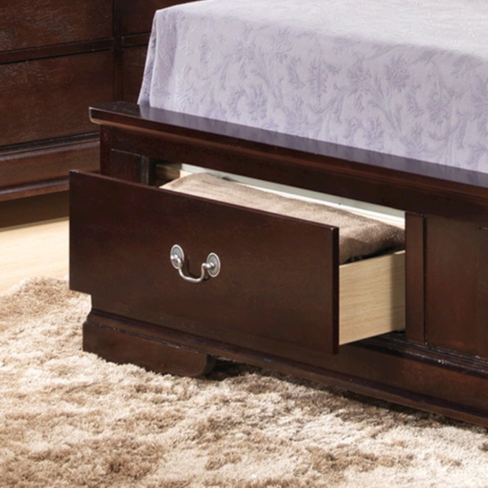 Glory Furniture Louis Phillipe Queen Storage Bed in Cappuccino Color. Picture 2