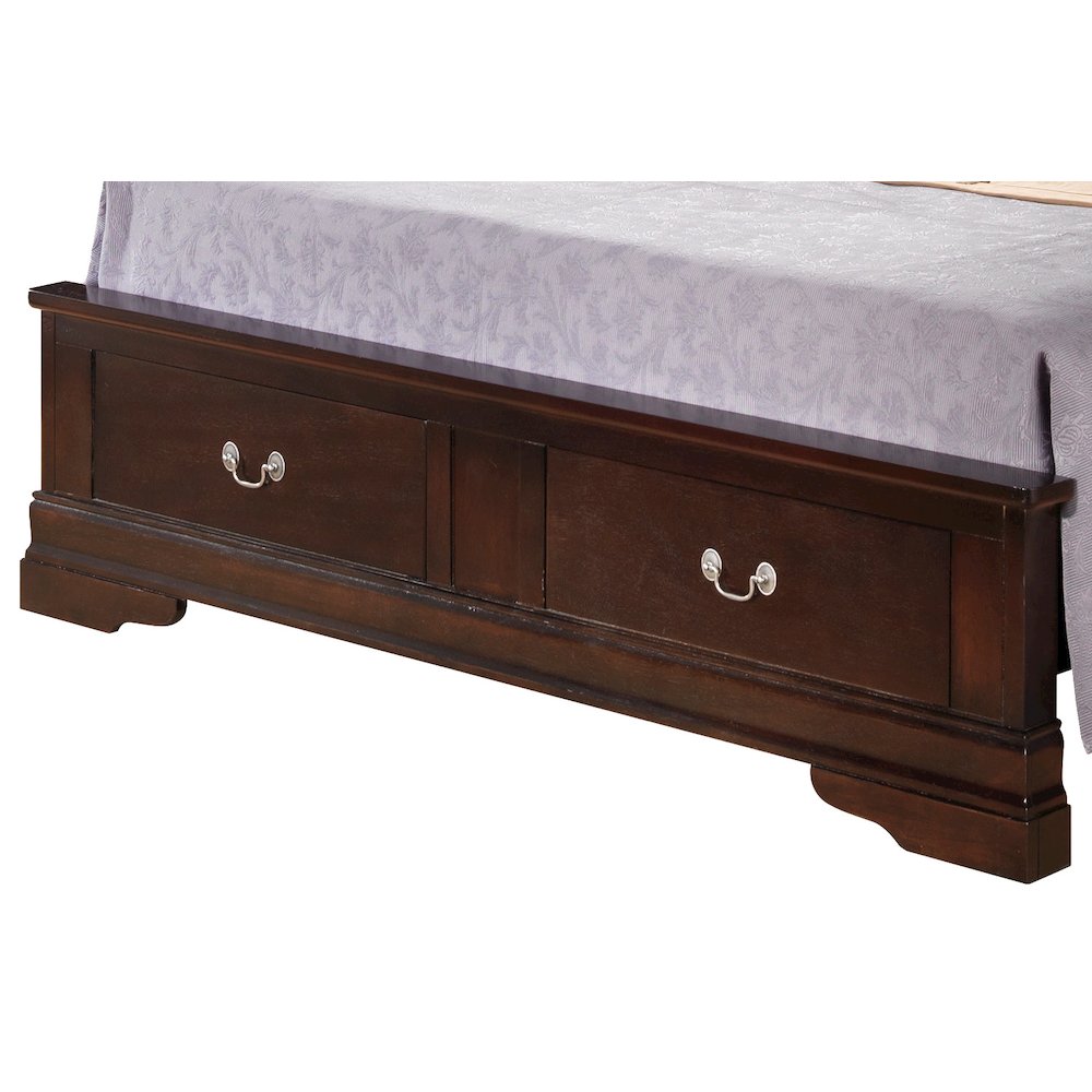 Glory Furniture Louis Phillipe Queen Storage Bed in Cappuccino Color. Picture 4