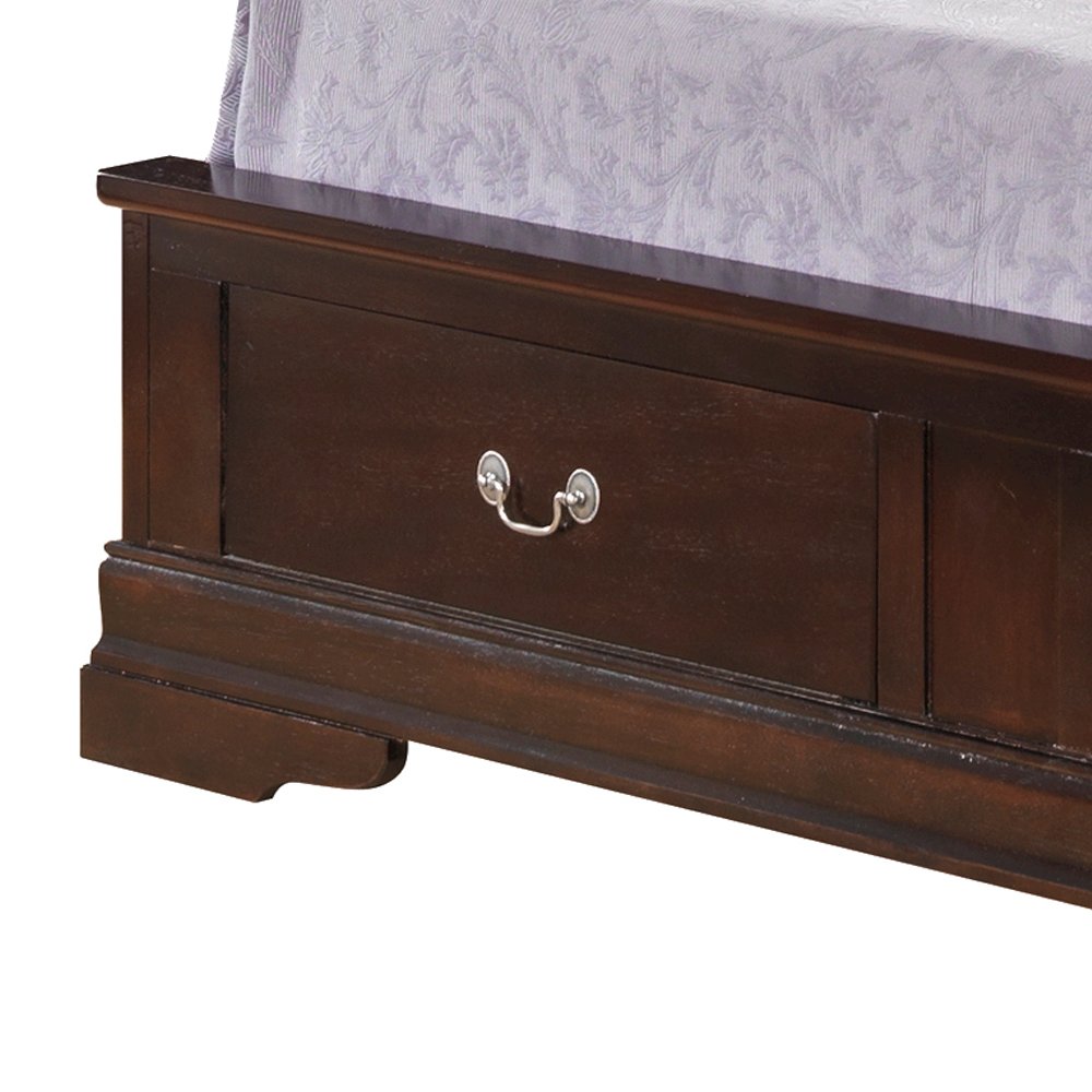 Glory Furniture Louis Phillipe Queen Storage Bed in Cappuccino Color. Picture 5
