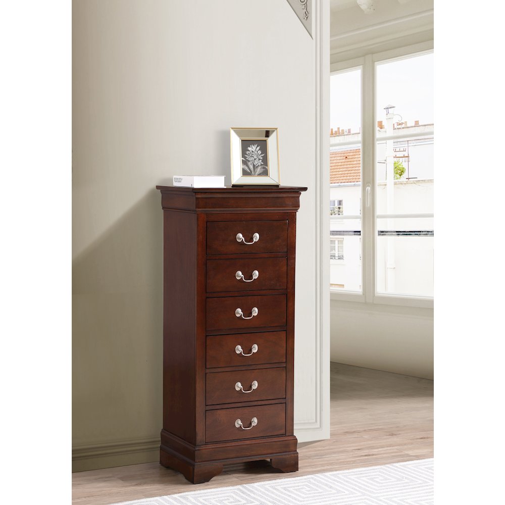 Glory Furniture Louis Phillipe Lingerie Chest in Cappuccino Color. Picture 7