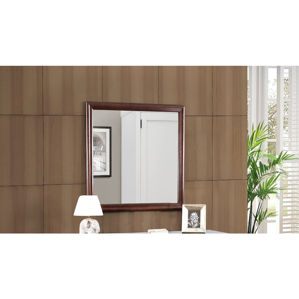 Glory Furniture Louis Phillipe Mirror in Cappuccino Color. Picture 7