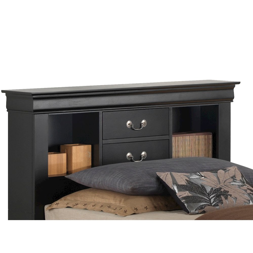 Glory Furniture Louis Phillipe Twin Storage Bed in Black Color. Picture 2