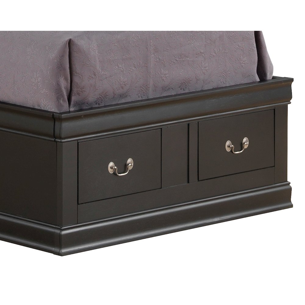 Glory Furniture Louis Phillipe Twin Storage Bed in Black Color. Picture 3