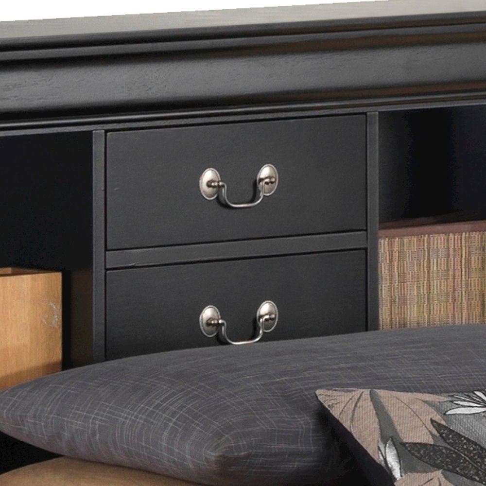 Glory Furniture Louis Phillipe Twin Storage Bed in Black Color. Picture 5