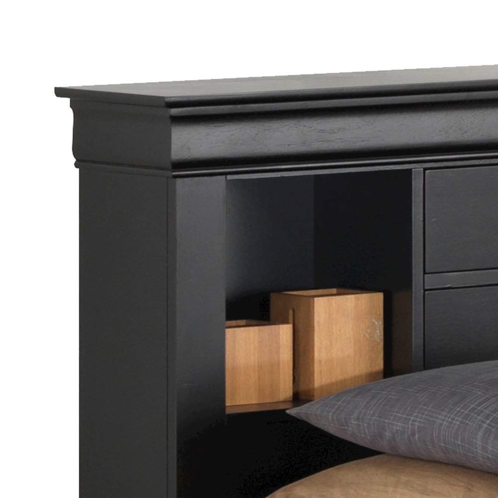 Glory Furniture Louis Phillipe Twin Storage Bed in Black Color. Picture 6
