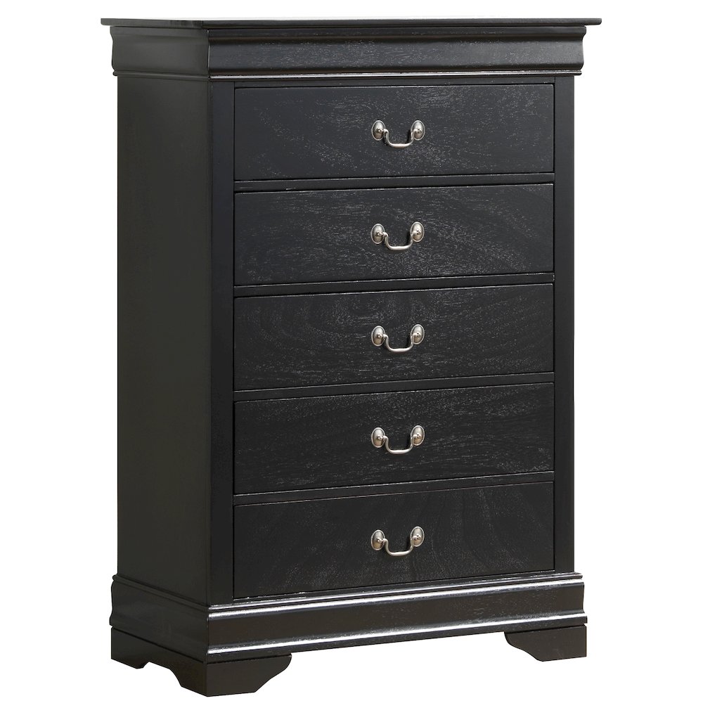 Glory Furniture Louis Phillipe Chest in Black Color. Picture 1