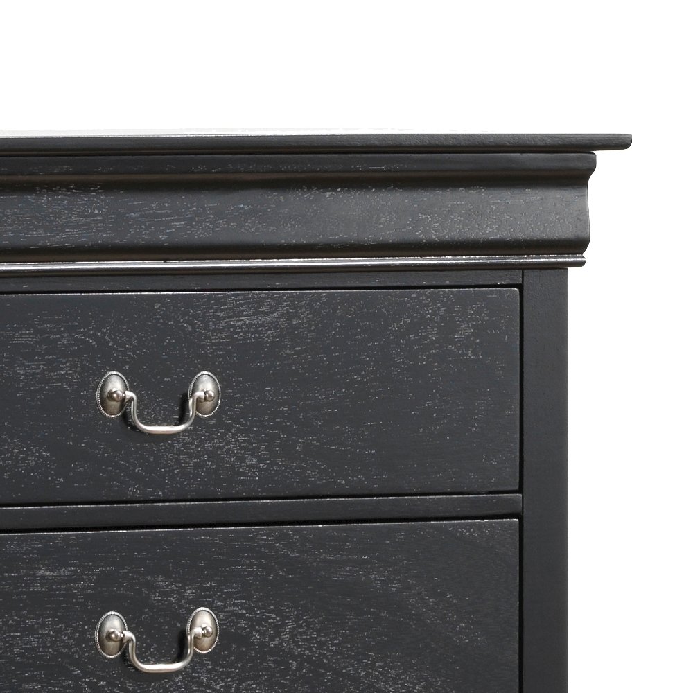 Glory Furniture Louis Phillipe Chest in Black Color. Picture 5