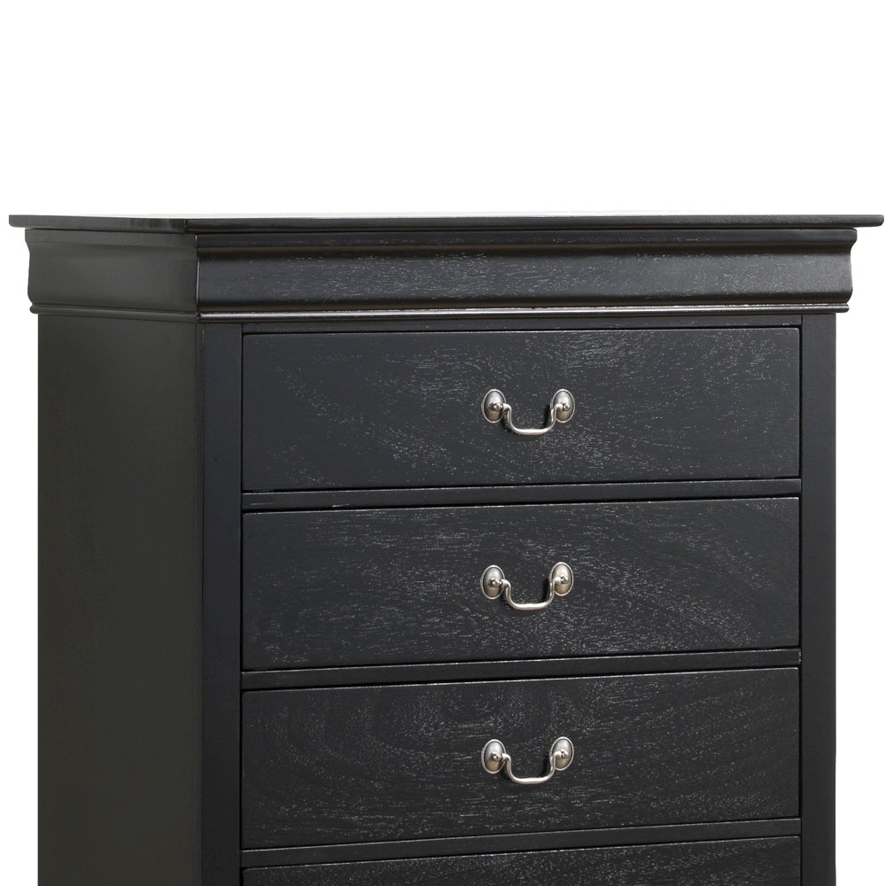 Glory Furniture Louis Phillipe Chest in Black Color. Picture 6