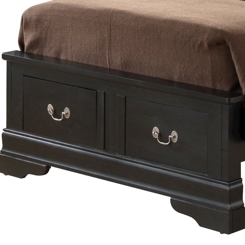 Glory Furniture Louis Phillipe Twin Storage Bed in Black Color. Picture 4