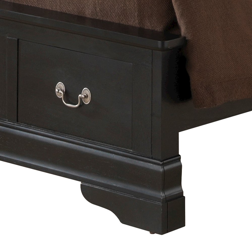 Glory Furniture Louis Phillipe Twin Storage Bed in Black Color. Picture 5