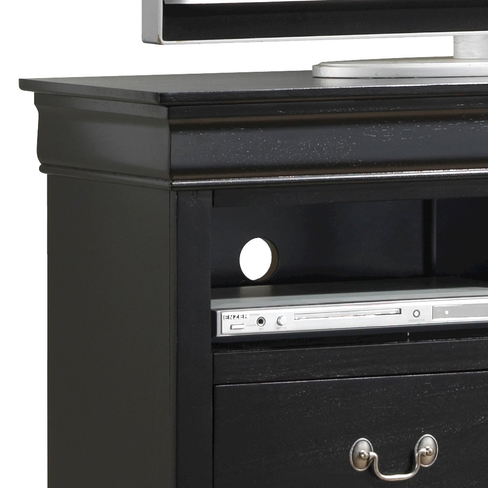 Glory Furniture Louis Phillipe Media Chest in Black Color. Picture 2