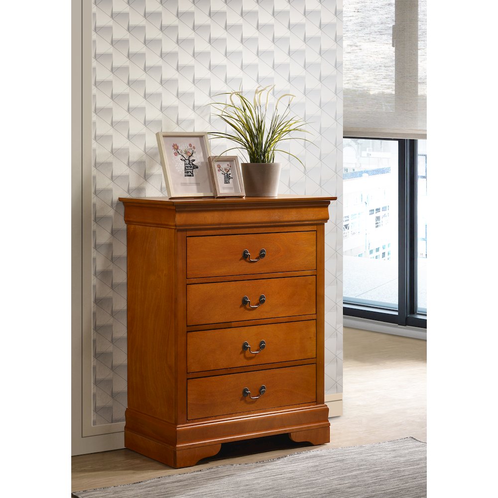 Glory Furniture Louis Phillipe Chest in Oak Color. Picture 6