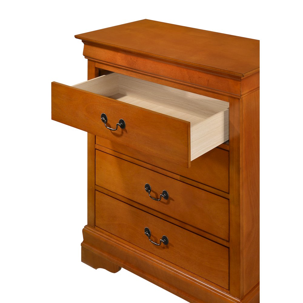 Glory Furniture Louis Phillipe Chest in Oak Color. Picture 3