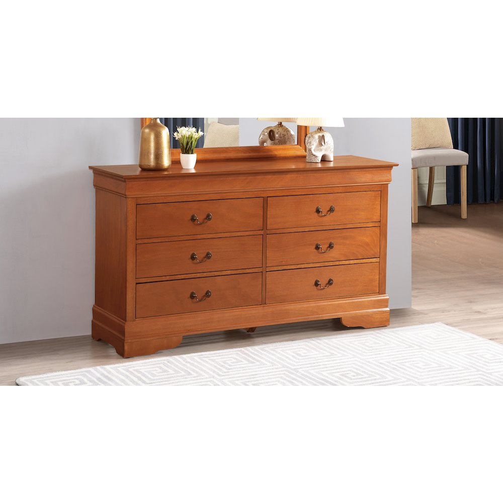 Glory Furniture Louis Phillipe Dresser in Oak Color. Picture 7