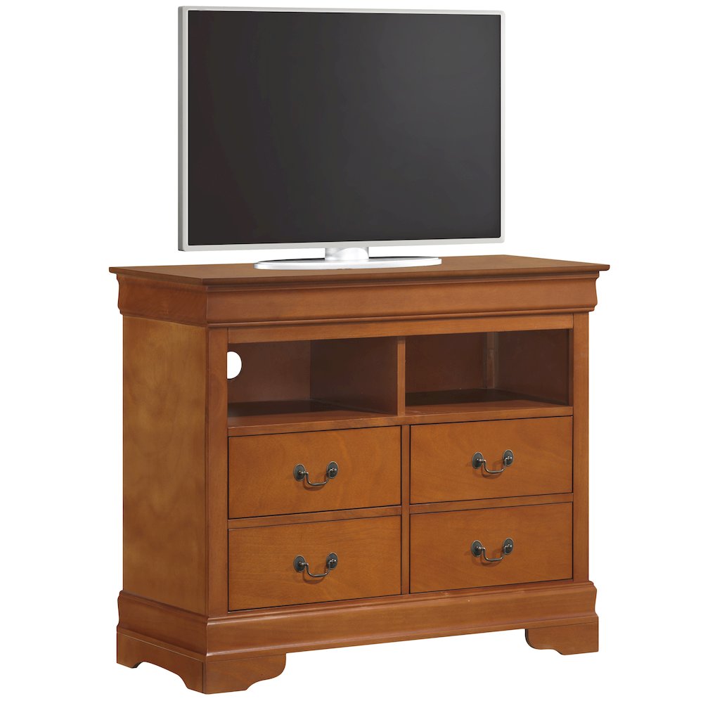 Glory Furniture Louis Phillipe Media Chest in Oak Color. Picture 1