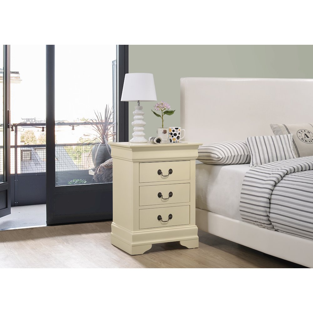 Glory Furniture Louis Phillipe Night Stand in Beige Color. Picture 5