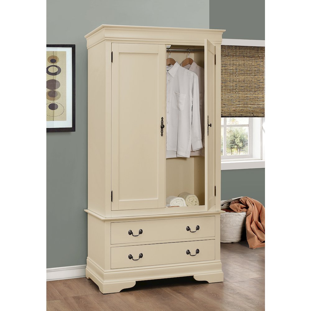 Glory Furniture Louis Phillipe Armoire in Beige Color. Picture 2