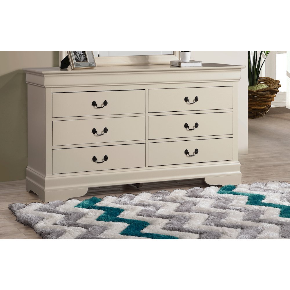 Glory Furniture Louis Phillipe Dresser in Beige Color. Picture 7