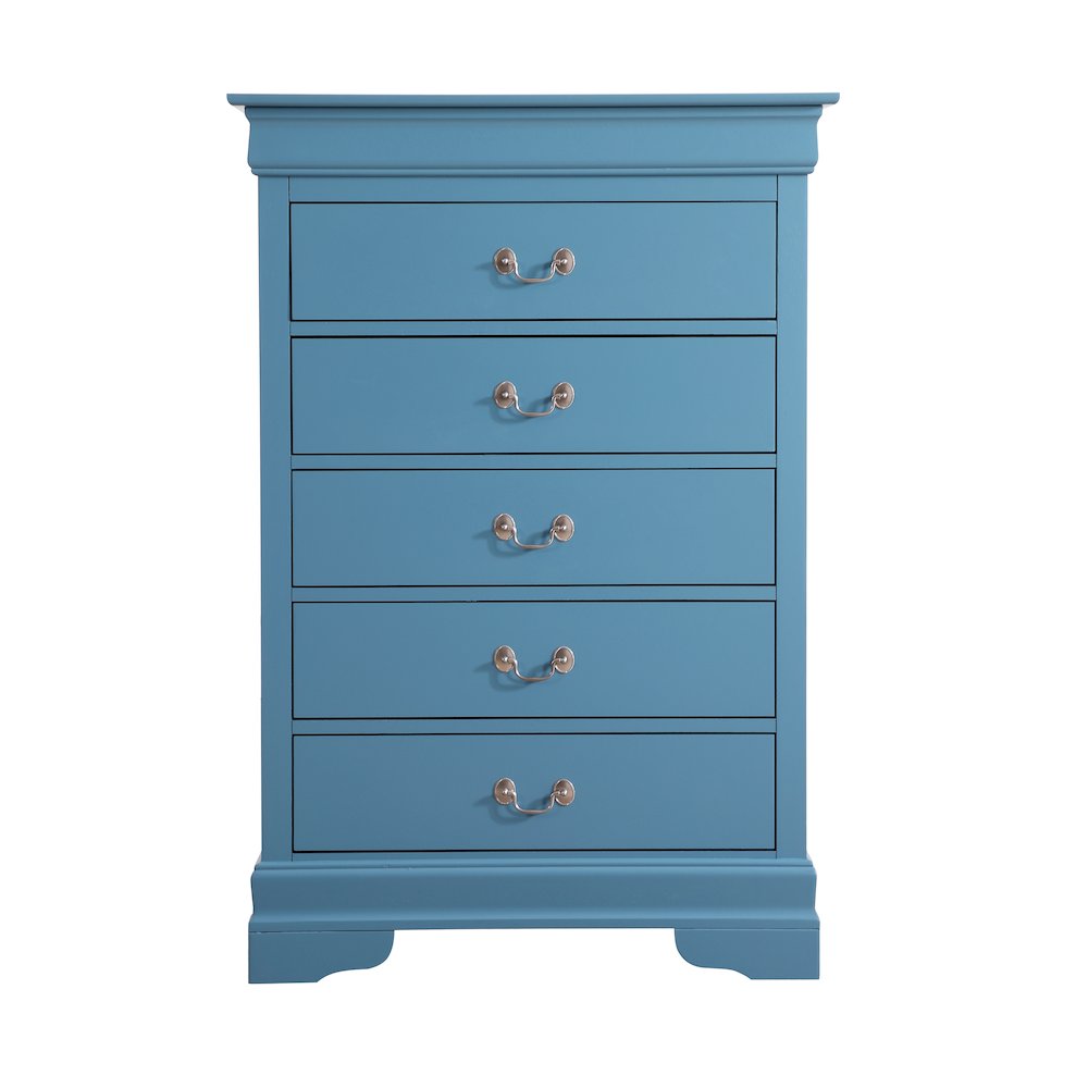Glory Furniture Louis Phillipe Chest in Teal Color. Picture 2