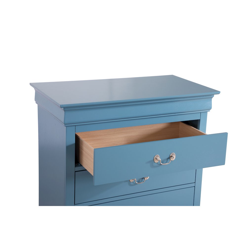 Glory Furniture Louis Phillipe Chest in Teal Color. Picture 4