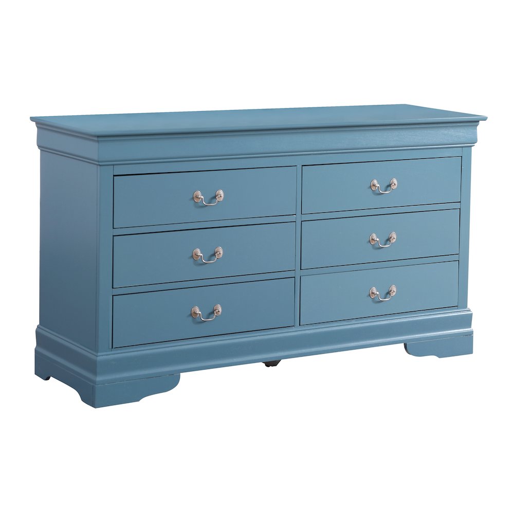 Glory Furniture Louis Phillipe Dresser in Teal Color. Picture 5