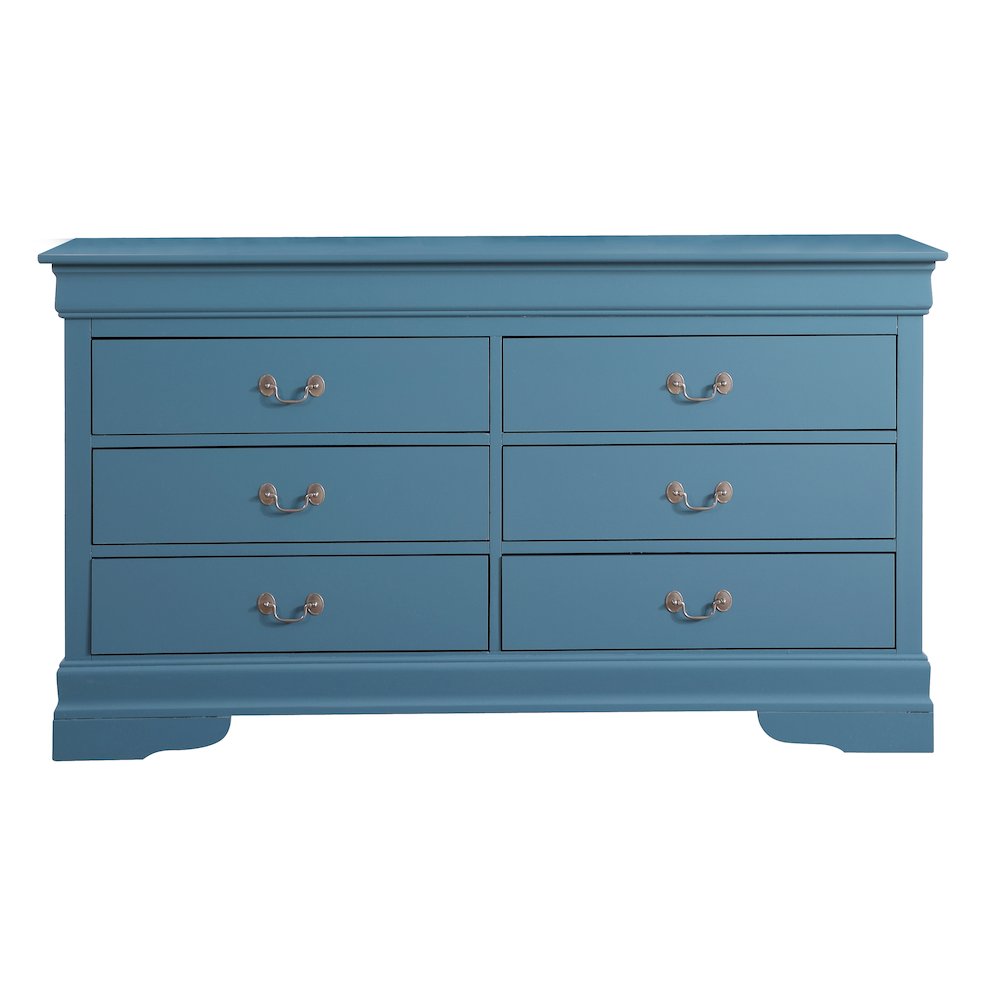 Glory Furniture Louis Phillipe Dresser in Teal Color. Picture 2