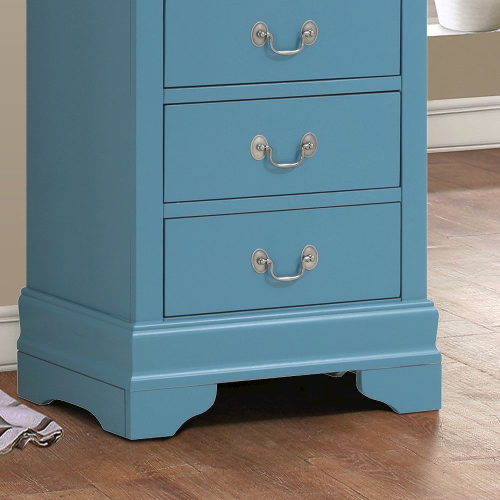 Glory Furniture Louis Phillipe Lingerie Chest in Teal Color. Picture 4