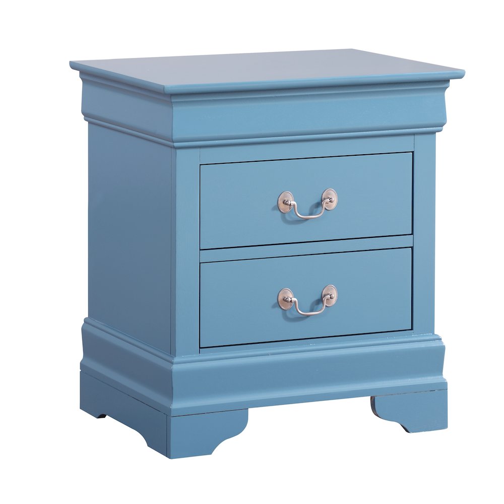 Glory Furniture Louis Phillipe   Nightstand, Blue. Picture 1