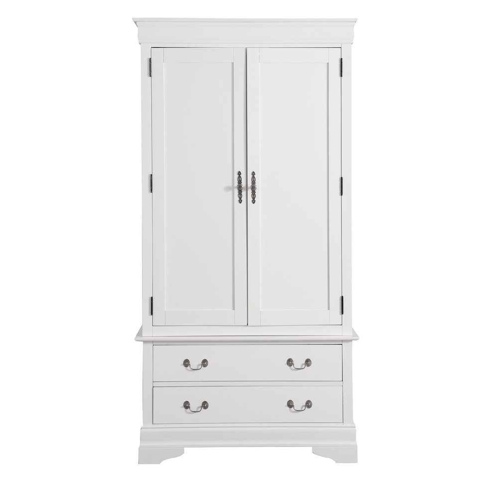 Glory Furniture Louis Phillipe Armoire in White Color. Picture 2