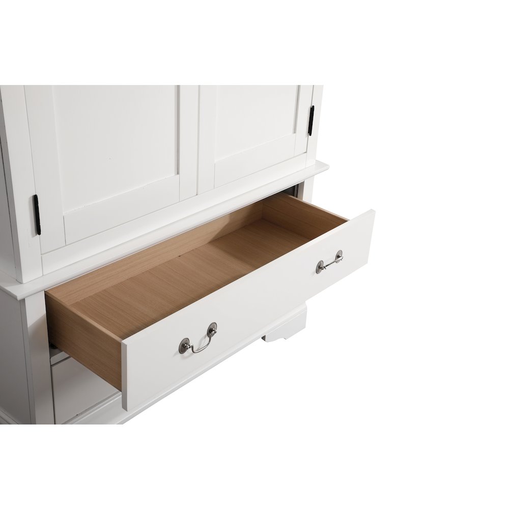 Glory Furniture Louis Phillipe Armoire in White Color. Picture 6