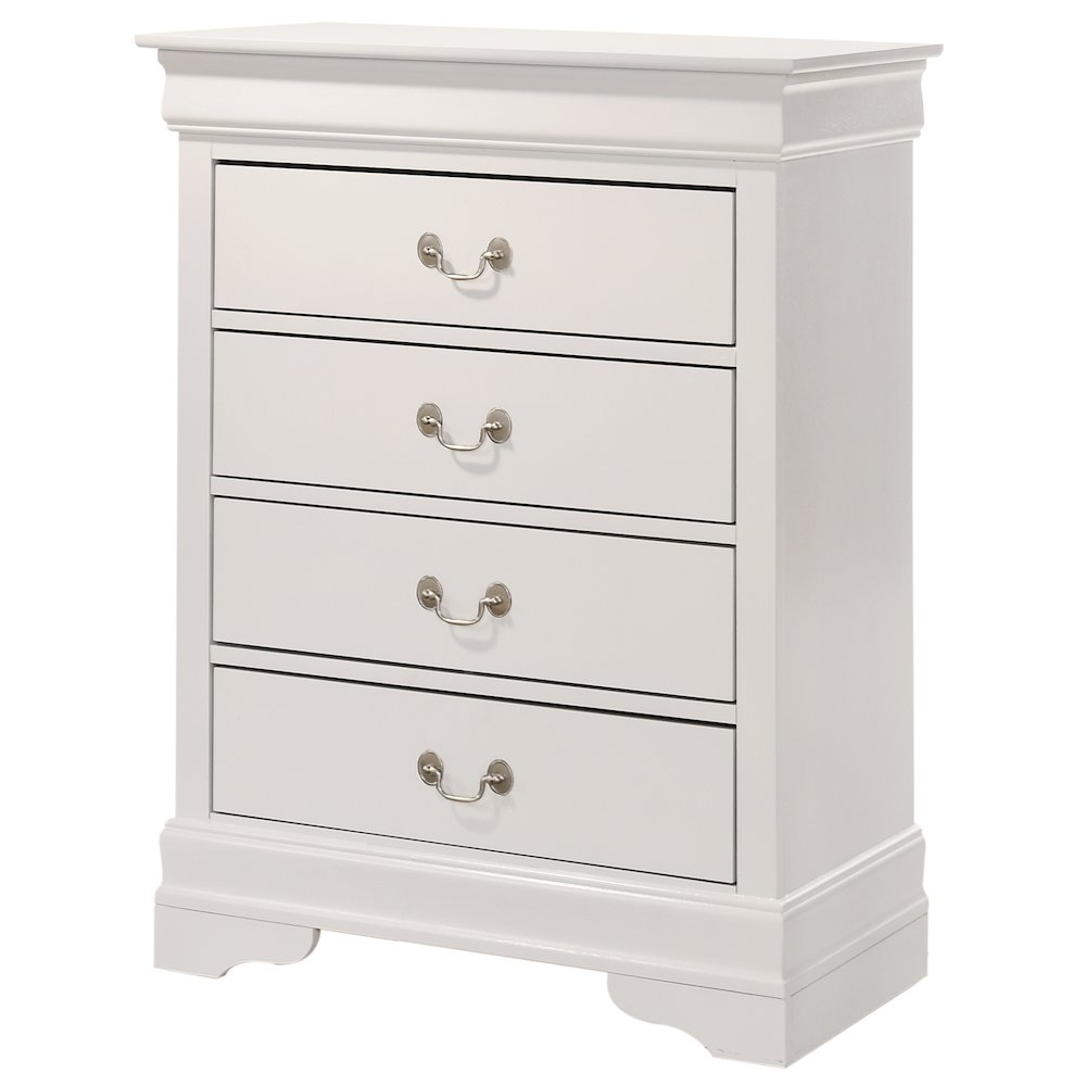 Glory Furniture Louis Phillipe Chest in White Color. Picture 1
