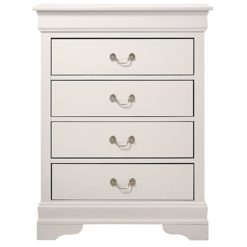 Glory Furniture Louis Phillipe Chest in White Color. Picture 2