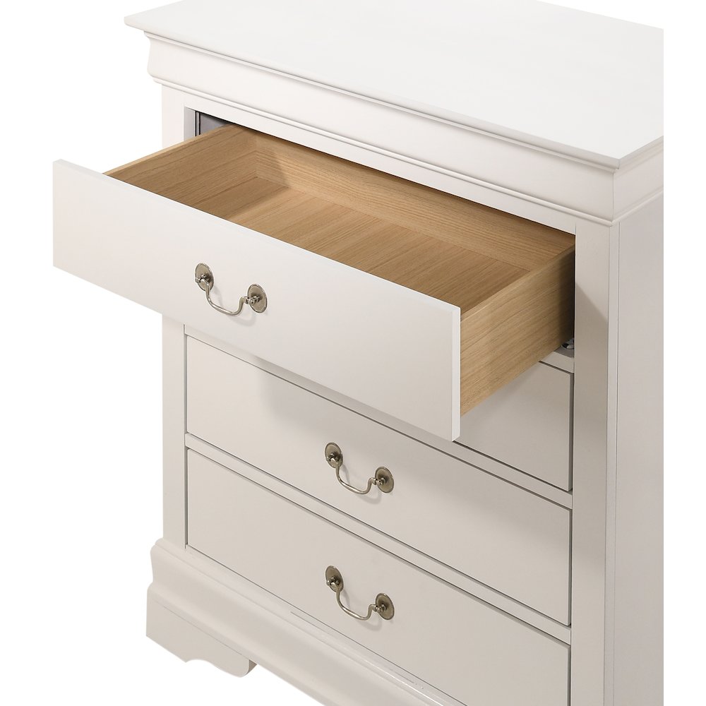 Glory Furniture Louis Phillipe Chest in White Color. Picture 3