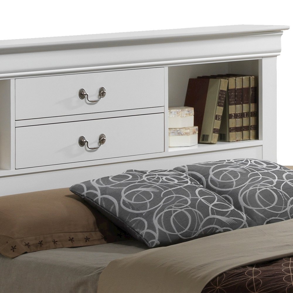 Glory Furniture Louis Phillipe Queen Storage Bed in White Color. Picture 3