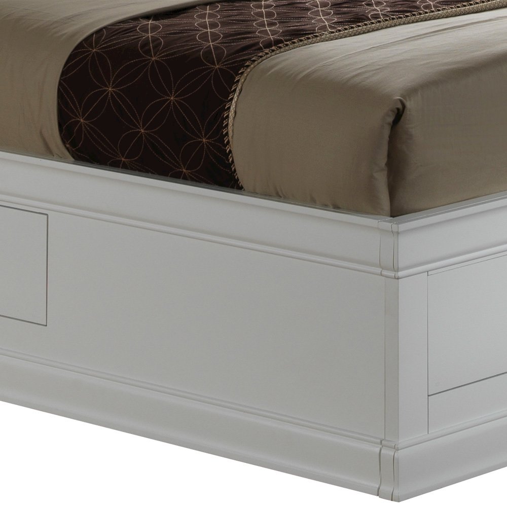 Glory Furniture Louis Phillipe Queen Storage Bed in White Color. Picture 4