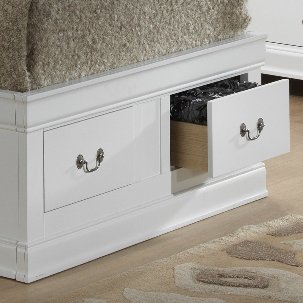Glory Furniture Louis Phillipe Twin Storage Bed in White Color. Picture 3