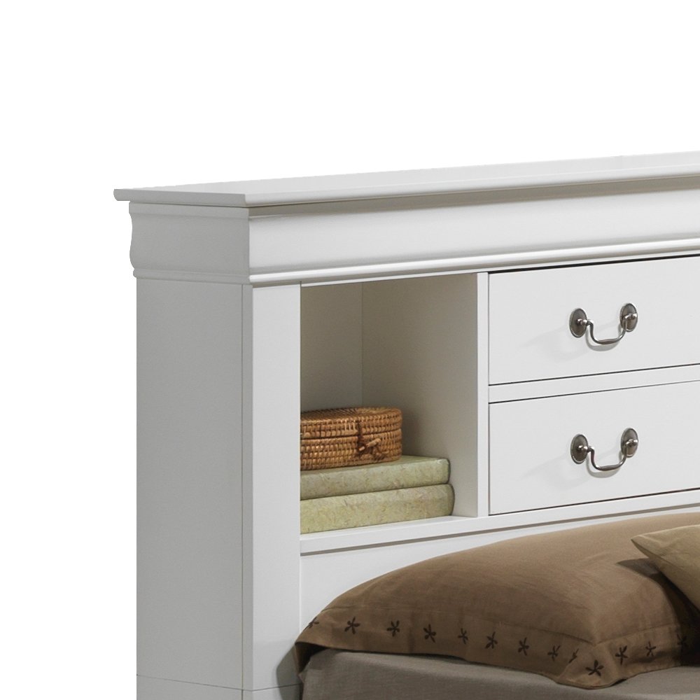 Glory Furniture Louis Phillipe Twin Storage Bed in White Color. Picture 5