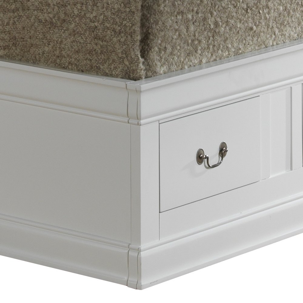 Glory Furniture Louis Phillipe Twin Storage Bed in White Color. Picture 6