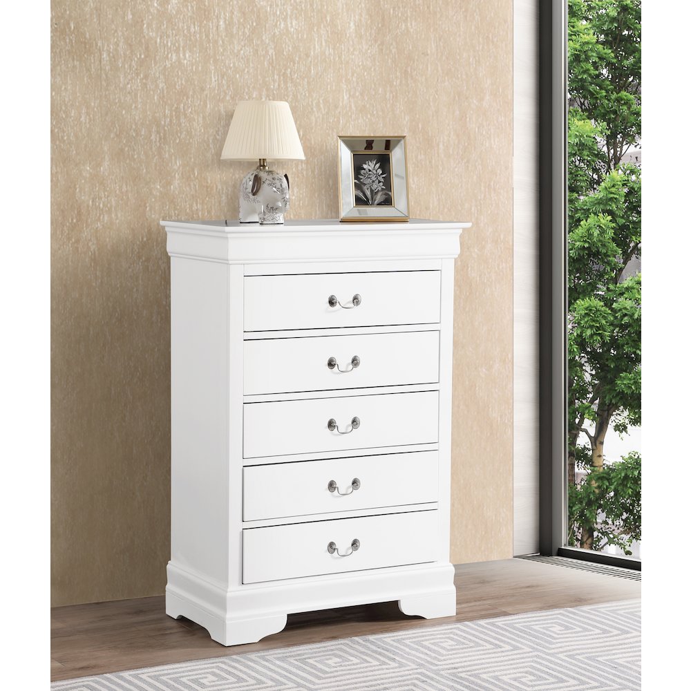 Glory Furniture Louis Phillipe   Chest, White. Picture 7
