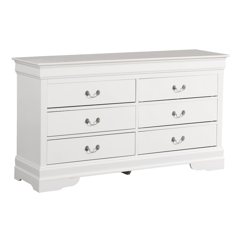 Glory Furniture Louis Phillipe Dresser in White Color. Picture 1