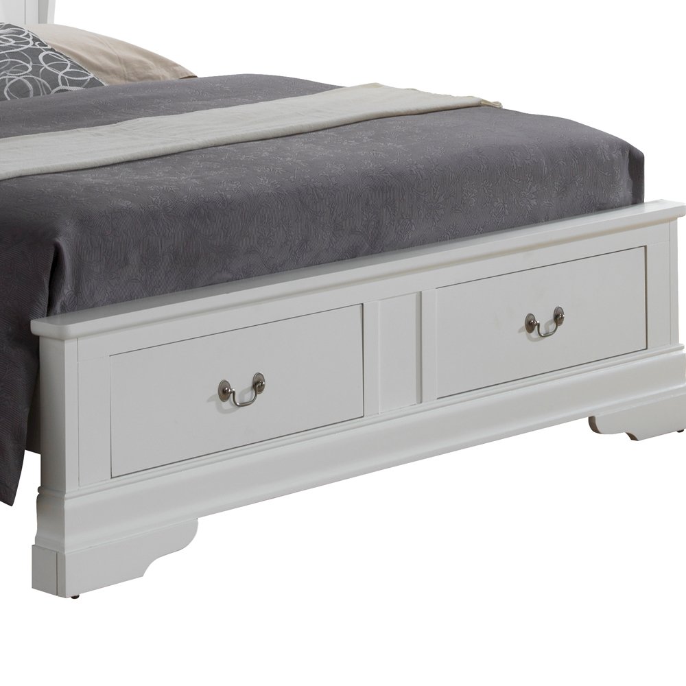 Glory Furniture Louis Phillipe Queen Storage Bed in White Color. Picture 6