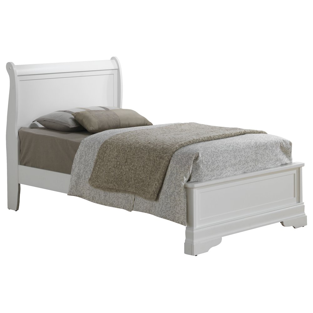 Glory Furniture Louis Phillipe Twin Bed in White Color. Picture 1